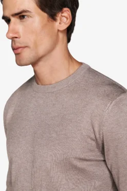 Maglia girocollo basic tortora