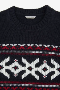 Maglia girocollo Christmas blu