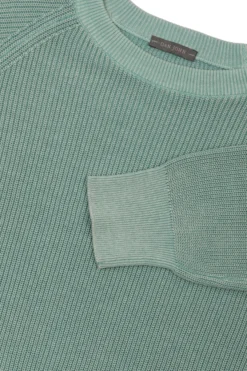 Maglia girocollo costina menta