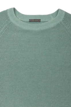 Maglia girocollo costina menta