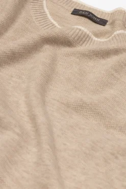 Maglia girocollo effetto melange sabbia