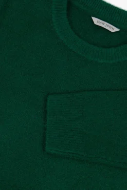 Maglia girocollo effetto termico verde