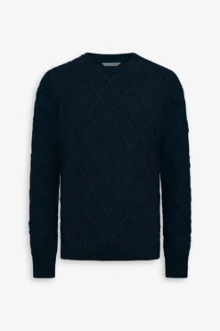 Maglia girocollo fantasia 3D blu