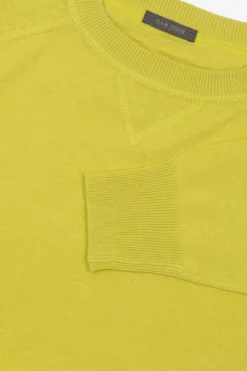 Maglia girocollo taglio felpa lime