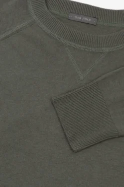 Maglia girocollo taglio felpa verde