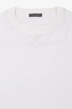 Maglia girocollo taglio felpa panna