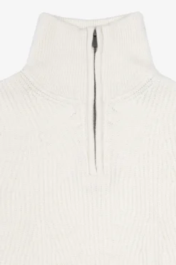 Maglia mezza zip costa inglese panna