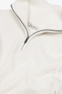 Maglia mezza zip costa inglese panna
