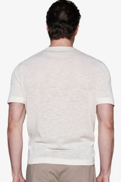 Maglia misto lino girocollo sabbia