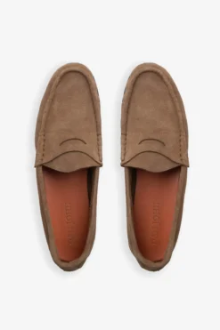 Mocassino scamosciato bocca di leone beige