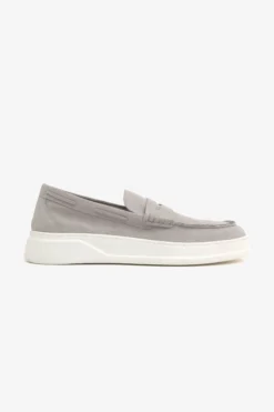 Mocassino scamosciato grigio chiaro