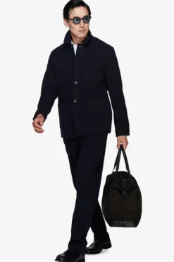 Overshirt effetto flanella blu