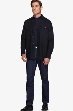 Overshirt effetto flanella blu