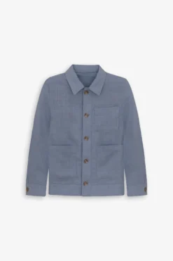 Overshirt misto lino celeste Kids
