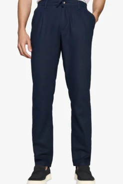 Pantalaccio misto lino blu