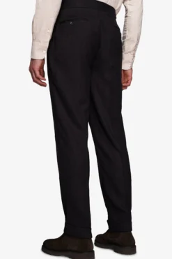 Pantaloni effetto flanella straight moro