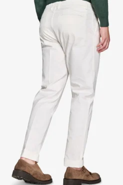 Pantaloni gabardina stretch bianco