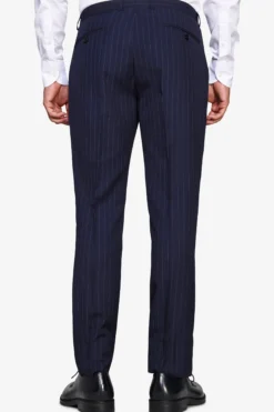 Pantaloni gessati blu