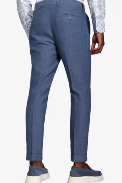 Pantaloni misto lino Herringbone avion