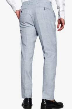 Pantaloni tela fiammata celeste