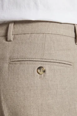 Pantaloni tela melange beige