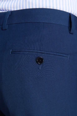 Pantaloni trama punto a spillo blu slim