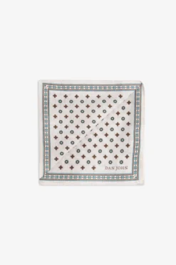Pochette disegno geometrico fiore panna