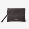 Pochette in ecopelle saffiano moro