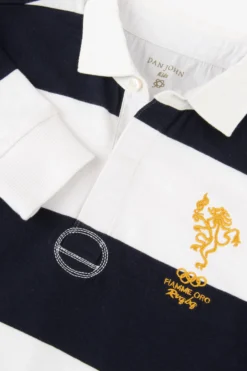 Polo a righe blu Kids Dan John x Fiamme Oro Rugby