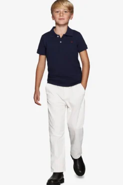 Polo con ricamo blu Kids