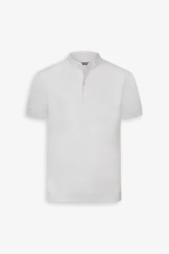 Polo coreana in piquet bianca