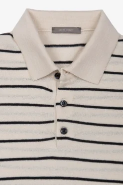 Polo in maglia a righe contrasto sabbia
