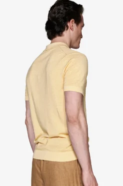 Polo in maglia basic in cotone gialla