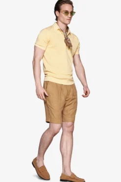 Polo in maglia basic in cotone gialla