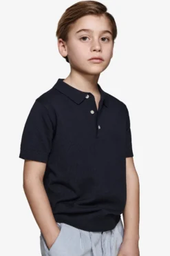 Polo in maglia blu Kids