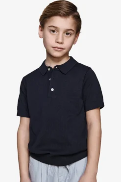 Polo in maglia blu Kids