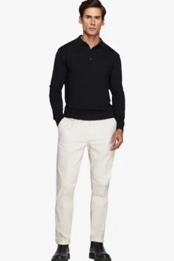 Polo in maglia con bottoni nero