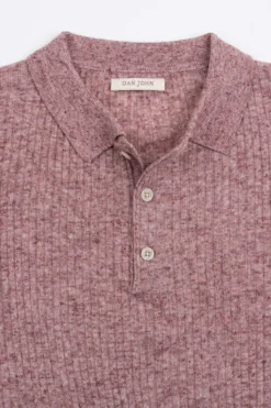 Polo in maglia costa piatta melange rossa