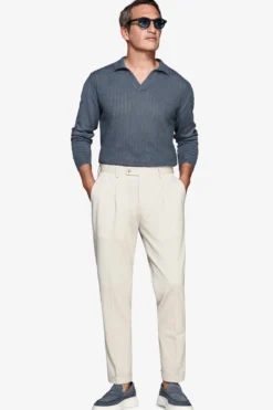 Polo in maglia Herringbone avion