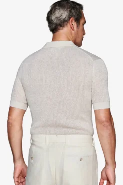 Polo in maglia misto lino burro