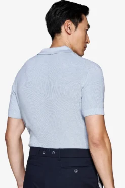 Polo in maglia punto pannocchia celeste