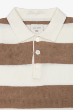 Polo in maglia rigata DNJ panna