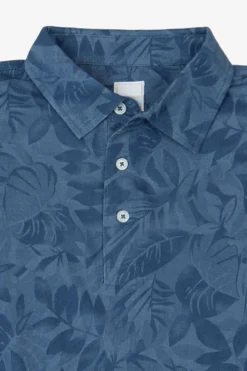 Polo piquet stampa fiori royal