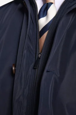 Trench con pettorina navy
