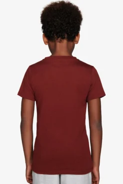 T-shirt basic con taschino bordeaux Kids