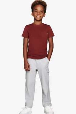 T-shirt basic con taschino bordeaux Kids