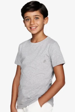 T-shirt basic con taschino grigio chiaro Kids