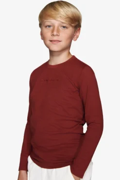 T-shirt con ricamo bordeaux Kids
