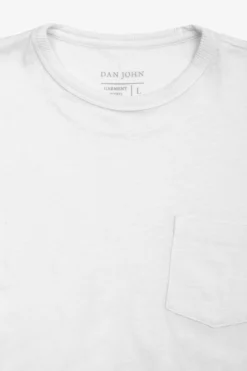 T-shirt girocollo con taschino bianca