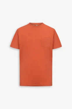 T-shirt girocollo con taschino arancio